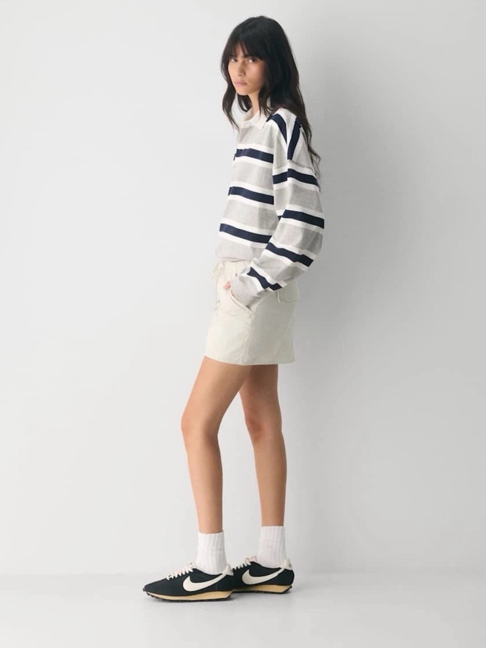 Aritzia Cream Drawstring Panel Mini Skirt - Picture 4 of 10